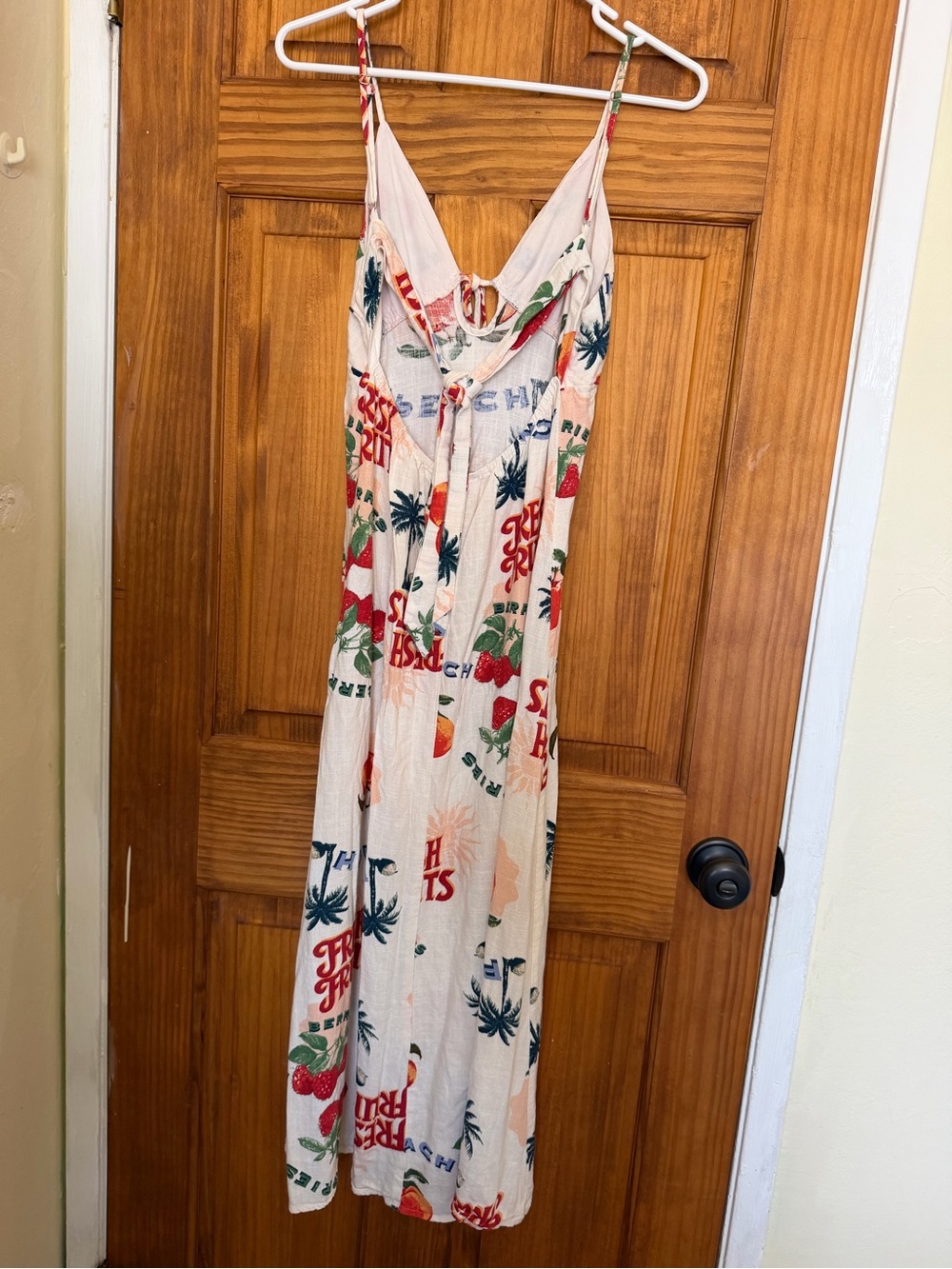 Paper Heart Fresh Fruits Printed Maxi Tie-Back Summer Dress - Picture 5 of 9